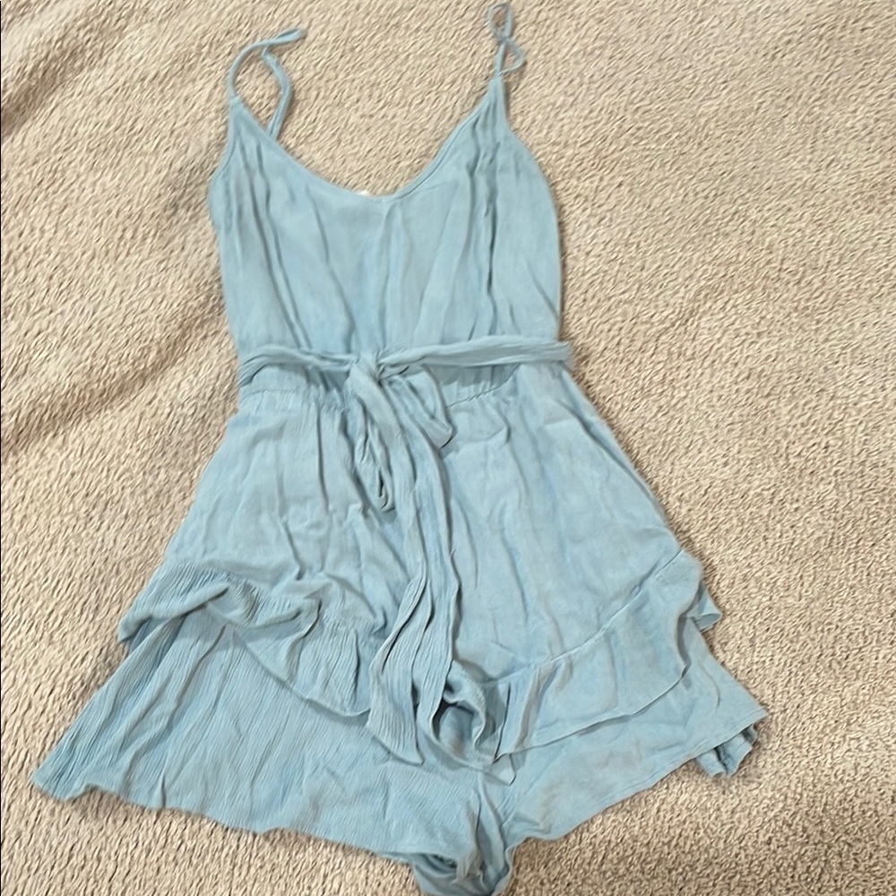Altar’d State Light Blue Sleeveless Romper